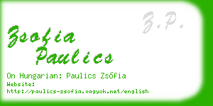 zsofia paulics business card